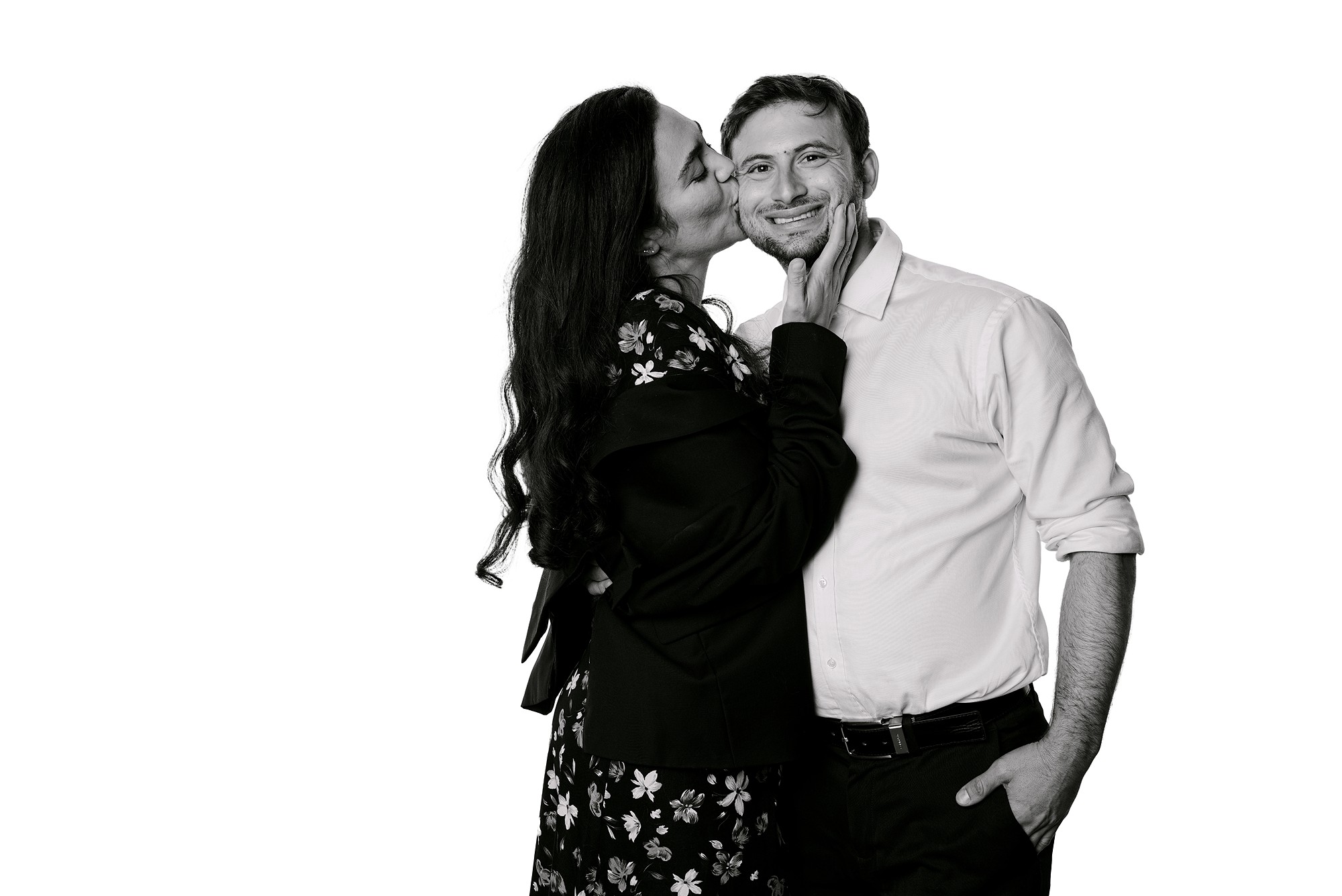 Wedding guest portrait made in the Flat White Portraits studio