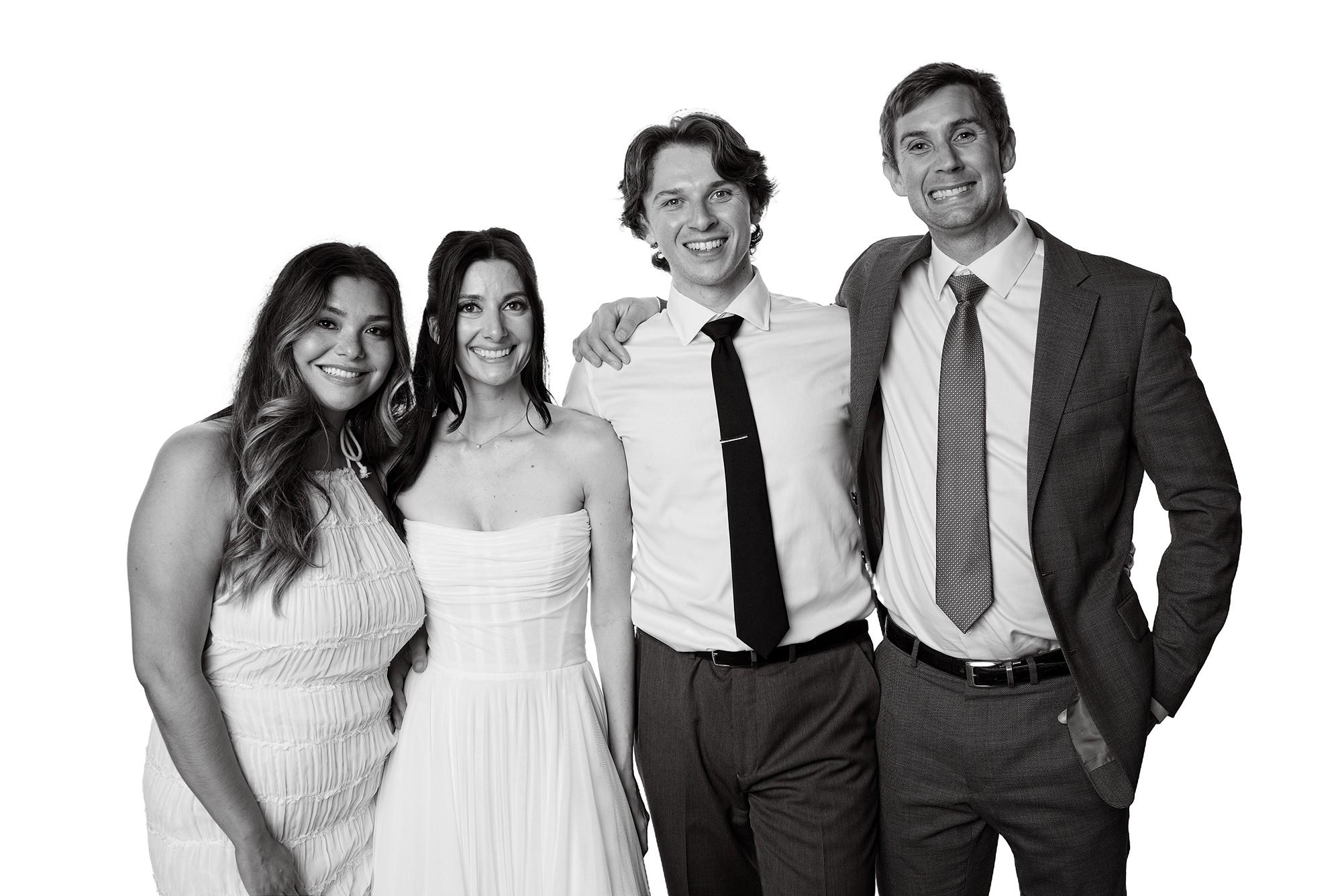 Wedding guest portrait made in the Flat White Portraits studio