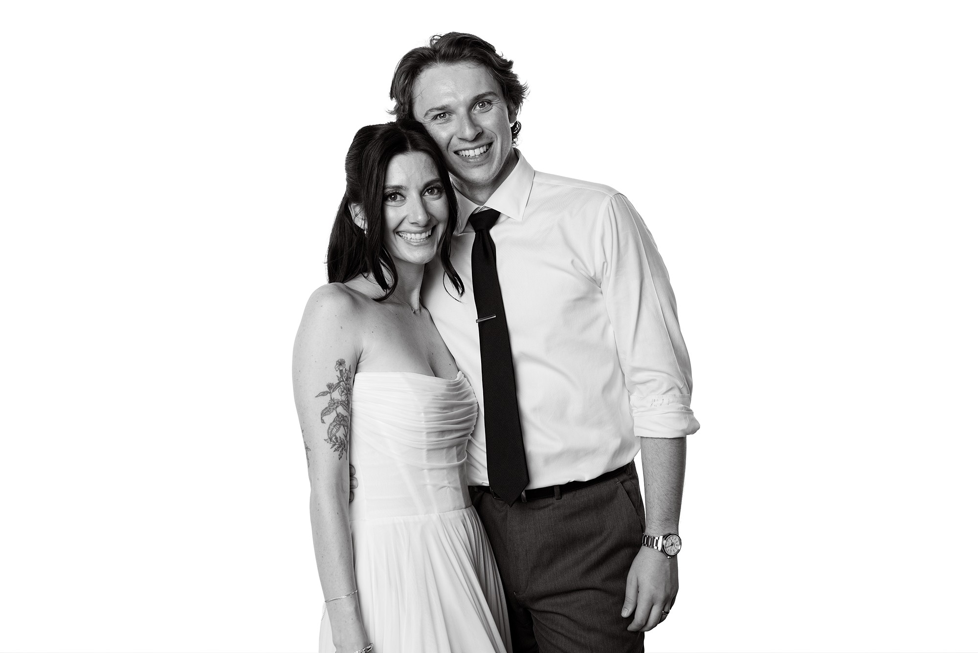 Wedding guest portrait made in the Flat White Portraits studio
