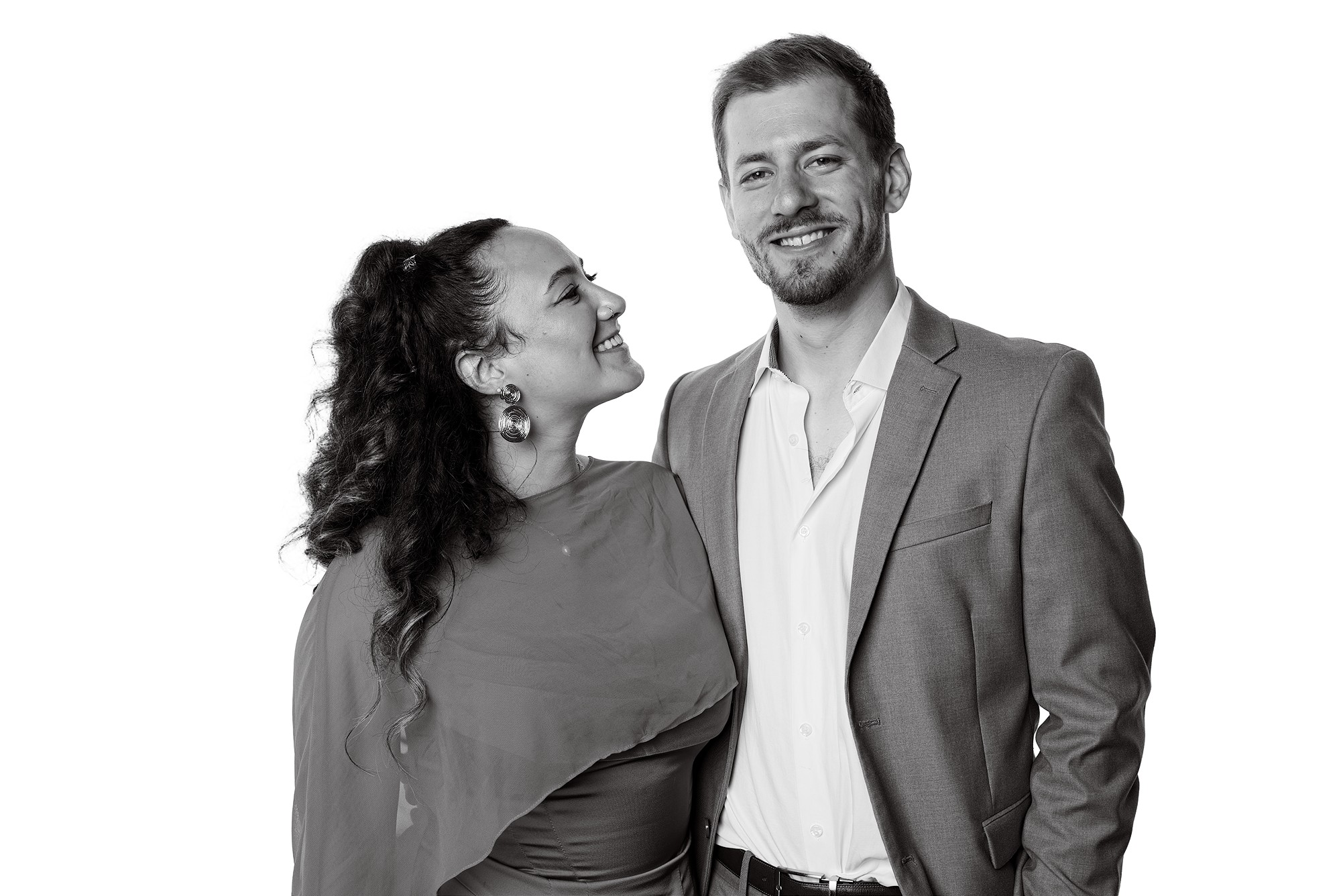Wedding guest portrait made in the Flat White Portraits studio